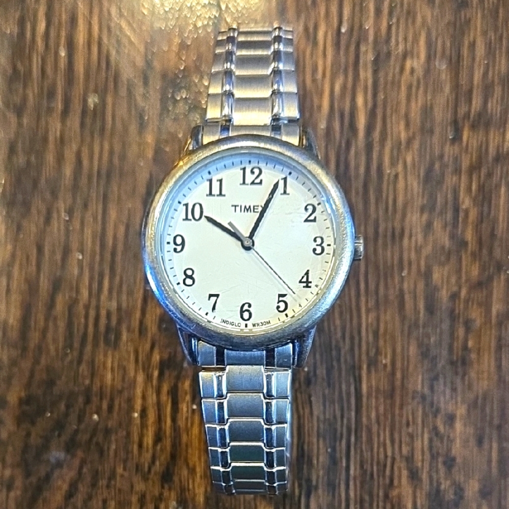 Timex Classic Silver Watch with White Face